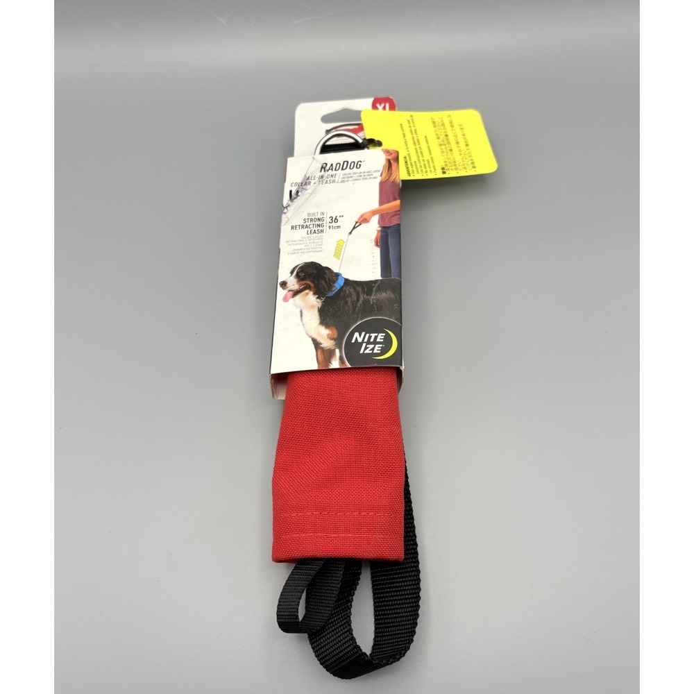 Nite Ize RadDog All-in-One Dog Collar and Leash Red, Size XL 36"